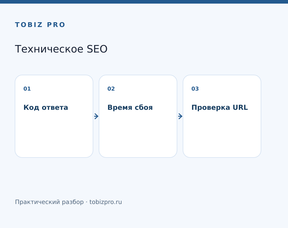 Код ответа. Время сбоя. Проверка URL - TOBIZ PRO
