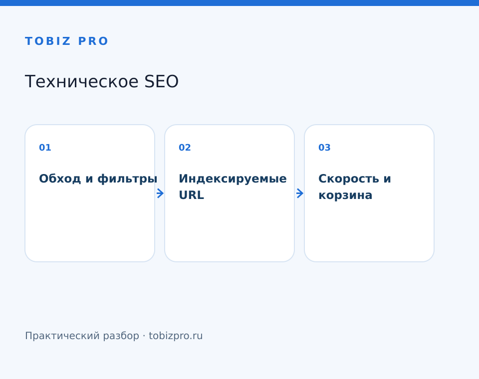 Обход и фильтры. Индексируемые URL. Скорость и корзина - TOBIZ PRO